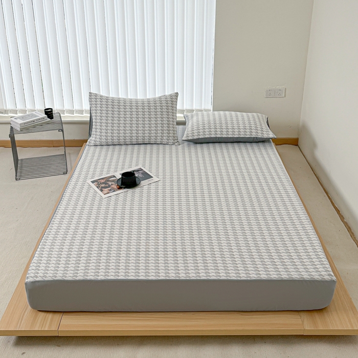 91家纺网 家纺一手货源 找家纺 柏薇 2026新款A类三层纱夹棉床笠 三层纱床笠-涵雁