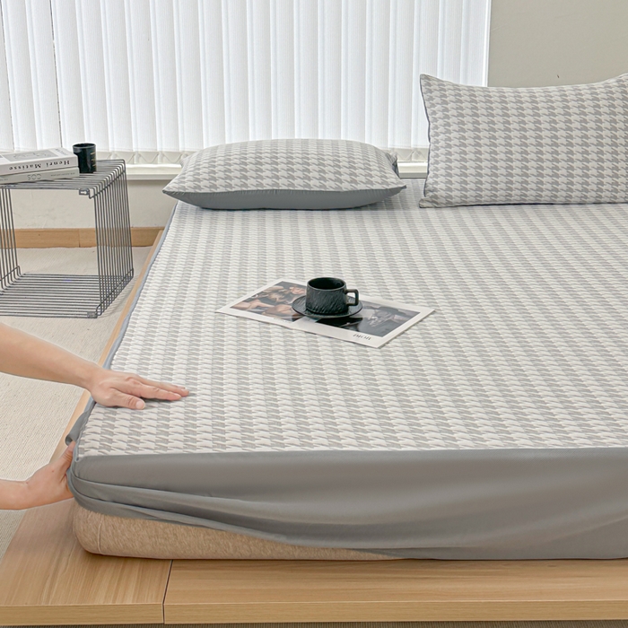 91家纺网 家纺一手货源 找家纺 柏薇 2026新款A类三层纱夹棉床笠 三层纱床笠-涵雁