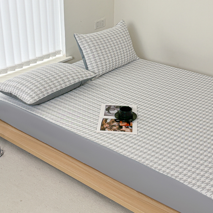 91家纺网 家纺一手货源 找家纺 柏薇 2026新款A类三层纱夹棉床笠 三层纱床笠-涵雁