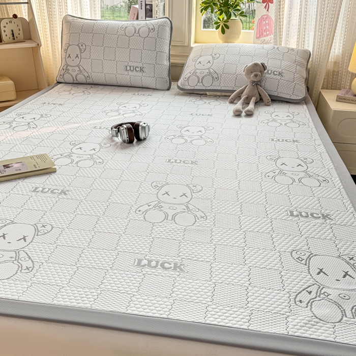 91家纺网 家纺一手货源 找家纺 爱屋及屋 2026新款冰豆豆提花凉席 浅灰