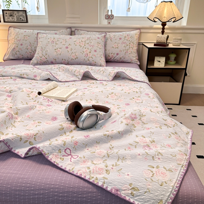 91家纺网 家纺一手货源 找家纺 （总）诺梵 2026新款高克重泡芙纱夏凉被四件套单夏被