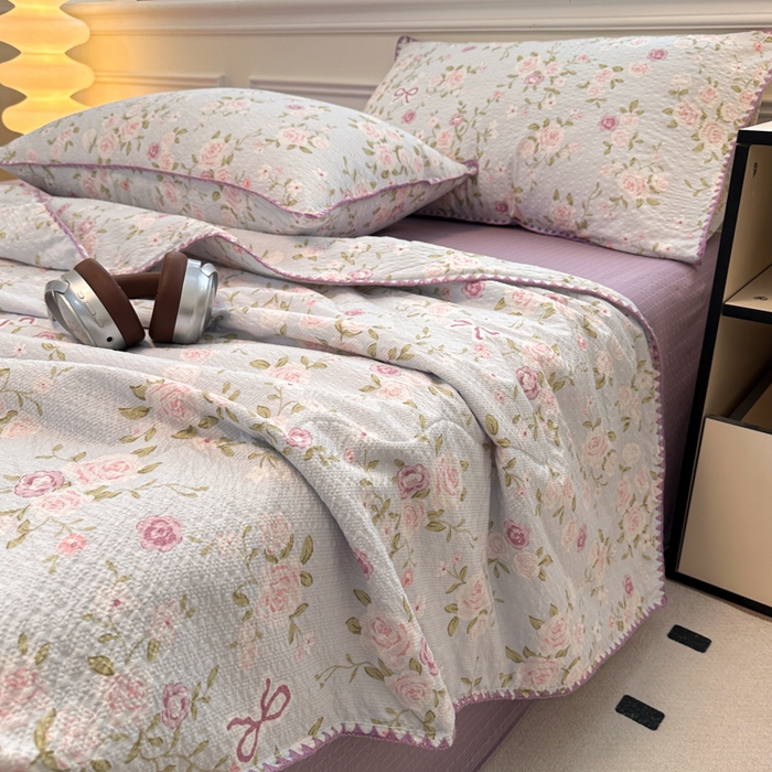 91家纺网 家纺一手货源 找家纺 （总）诺梵 2026新款高克重泡芙纱夏凉被四件套单夏被