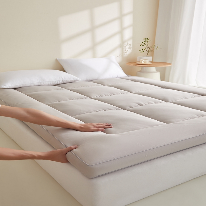 91家纺网 家纺一手货源 找家纺 蓝冰家纺 2026新款灰色立体床垫