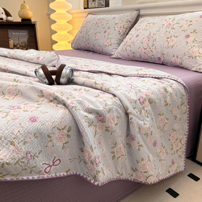 91家纺网 家纺一手货源 找家纺 （总）诺梵 2026新款高克重泡芙纱夏凉被四件套单夏被