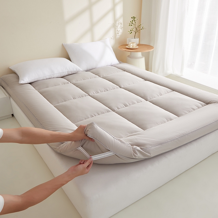 91家纺网 家纺一手货源 找家纺 蓝冰家纺 2026新款灰色立体床垫