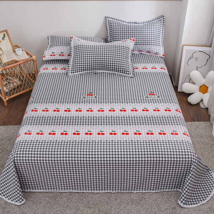 91家纺网 家纺一手货源 找家纺 （总）仟网汇 2026新款老粗布蕾丝花边凉席席子三件套（无纺布手提包装）