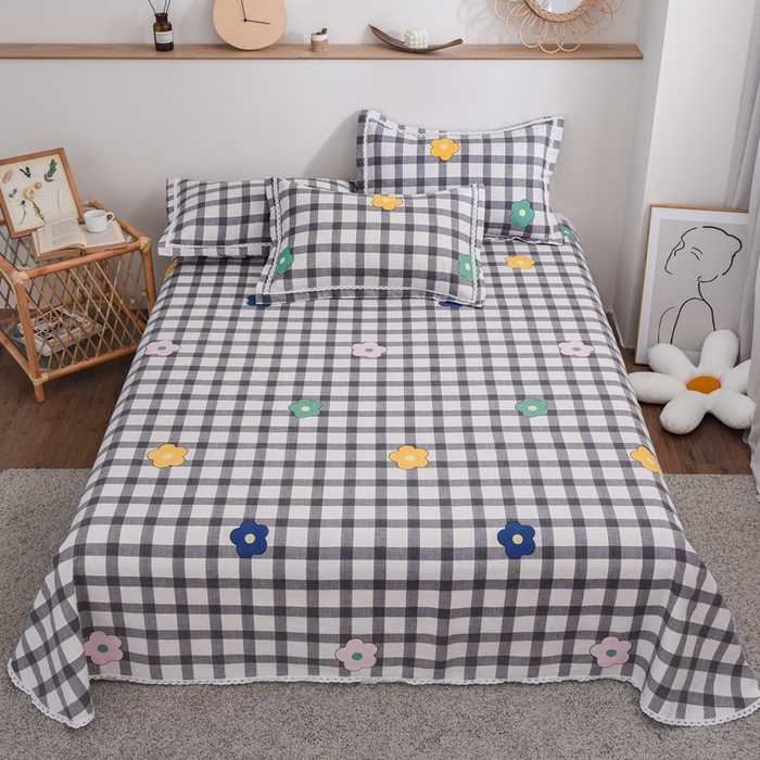 91家纺网 家纺一手货源 找家纺 （总）仟网汇 2026新款老粗布蕾丝花边凉席席子三件套（无纺布手提包装）