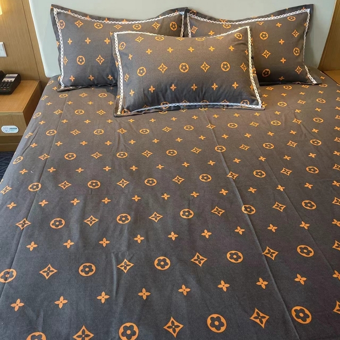 91家纺网 家纺一手货源 找家纺 仟网汇 2026新款老粗布蕾丝花边凉席席子三件套（无纺布手提包装） 欧美风尚-棕