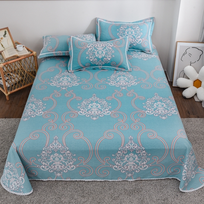 91家纺网 家纺一手货源 找家纺 （总）仟网汇 2026新款老粗布蕾丝花边凉席席子三件套（无纺布手提包装）