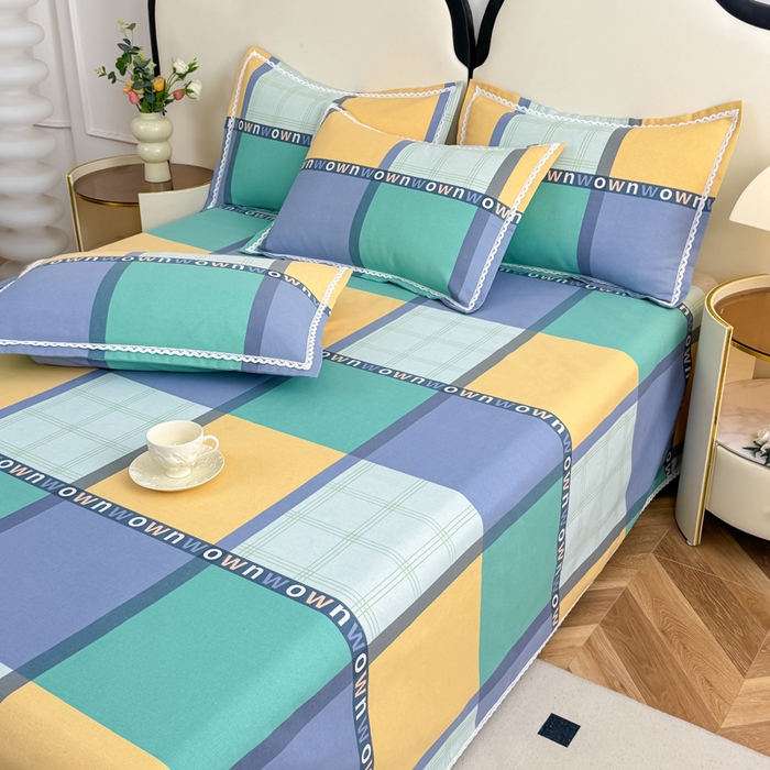 91家纺网 家纺一手货源 找家纺 仟网汇 2026新款老粗布蕾丝花边凉席席子三件套（无纺布手提包装） 英伦