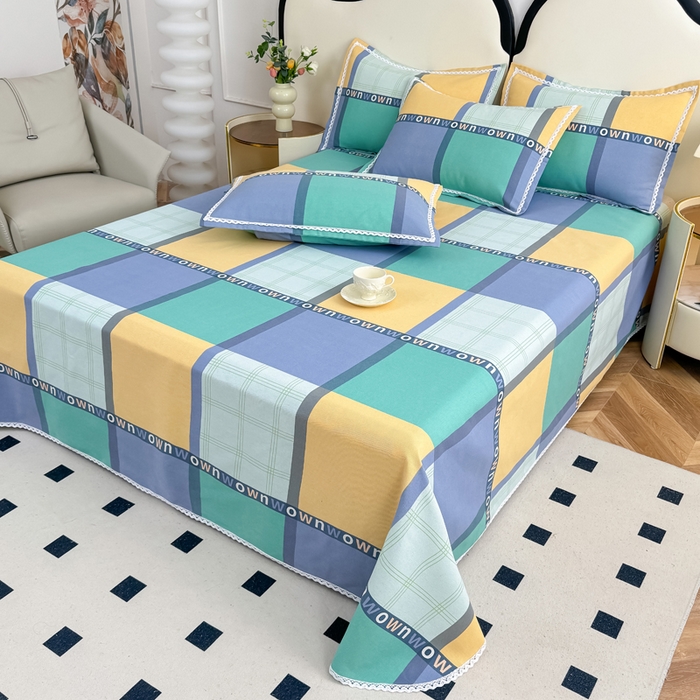 91家纺网 家纺一手货源 找家纺 仟网汇 2026新款老粗布蕾丝花边凉席席子三件套（无纺布手提包装） 英伦