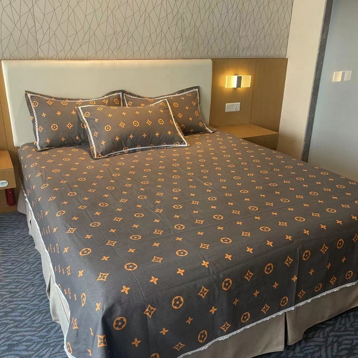 91家纺网 家纺一手货源 找家纺 仟网汇 2026新款老粗布蕾丝花边凉席席子三件套（无纺布手提包装） 欧美风尚-棕