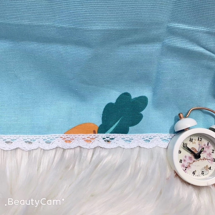 91家纺网 家纺一手货源 找家纺 仟网汇 2026新款老粗布蕾丝花边凉席席子三件套（无纺布手提包装） 胡萝卜蓝