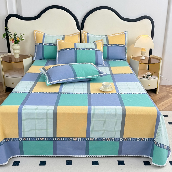 91家纺网 家纺一手货源 找家纺 仟网汇 2026新款老粗布蕾丝花边凉席席子三件套（无纺布手提包装） 英伦