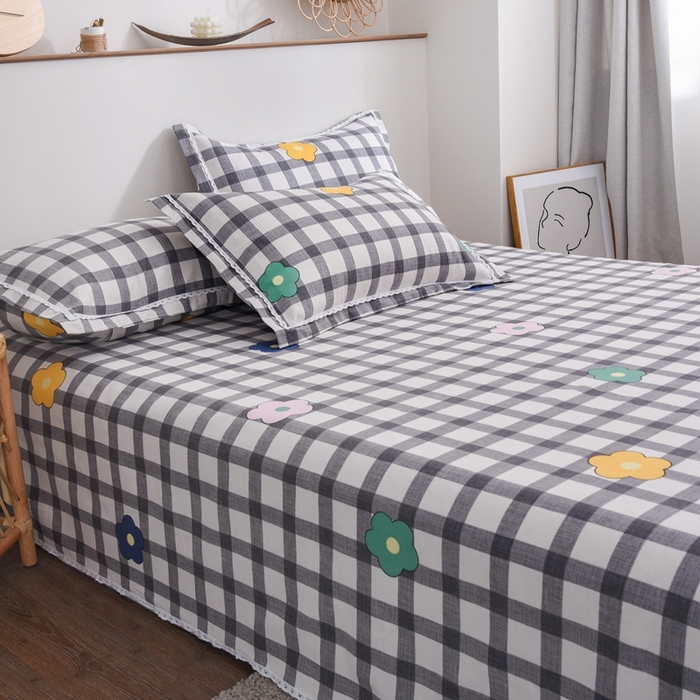 91家纺网 家纺一手货源 找家纺 仟网汇 2026新款老粗布蕾丝花边凉席席子三件套（无纺布手提包装） 幽香