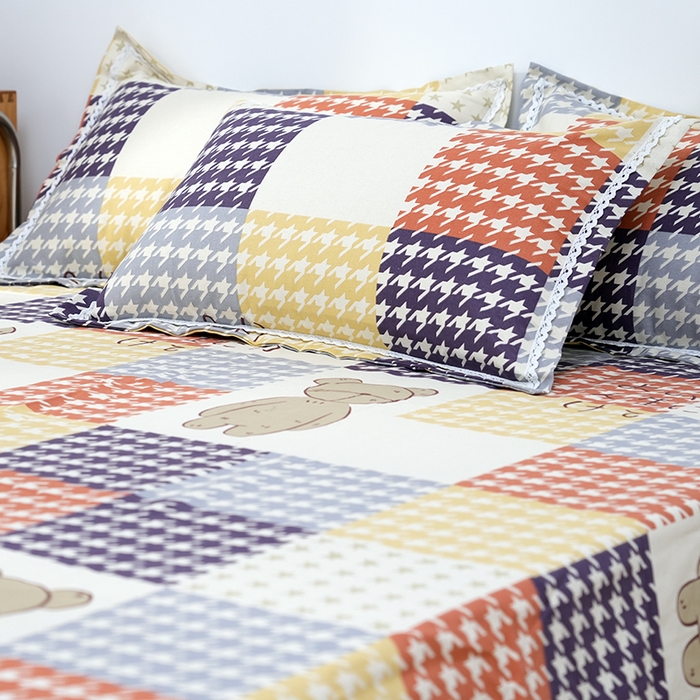 91家纺网 家纺一手货源 找家纺 仟网汇 2026新款老粗布蕾丝花边凉席席子三件套（无纺布手提包装） 向往熊