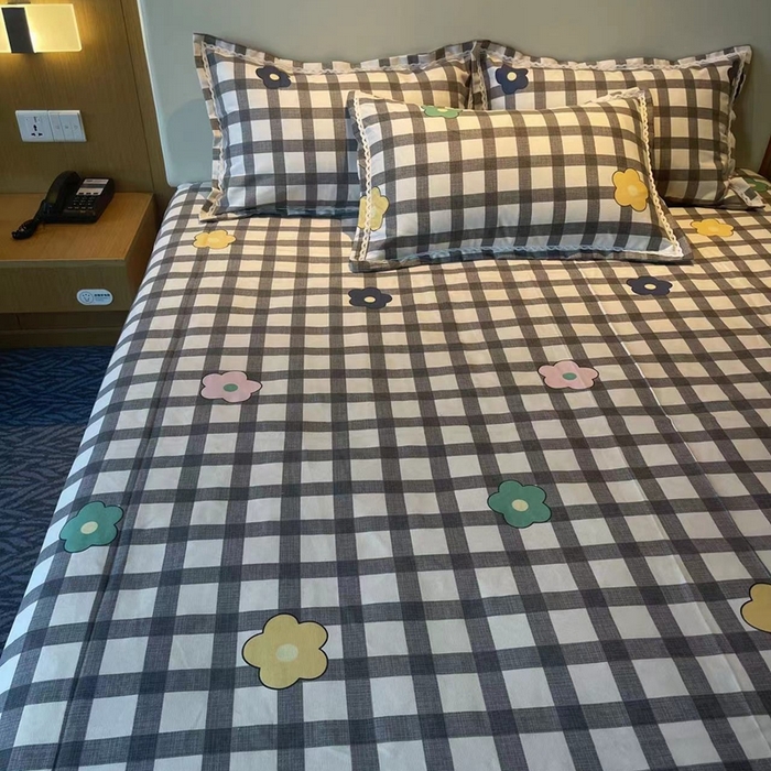 91家纺网 家纺一手货源 找家纺 仟网汇 2026新款老粗布蕾丝花边凉席席子三件套（无纺布手提包装） 幽香