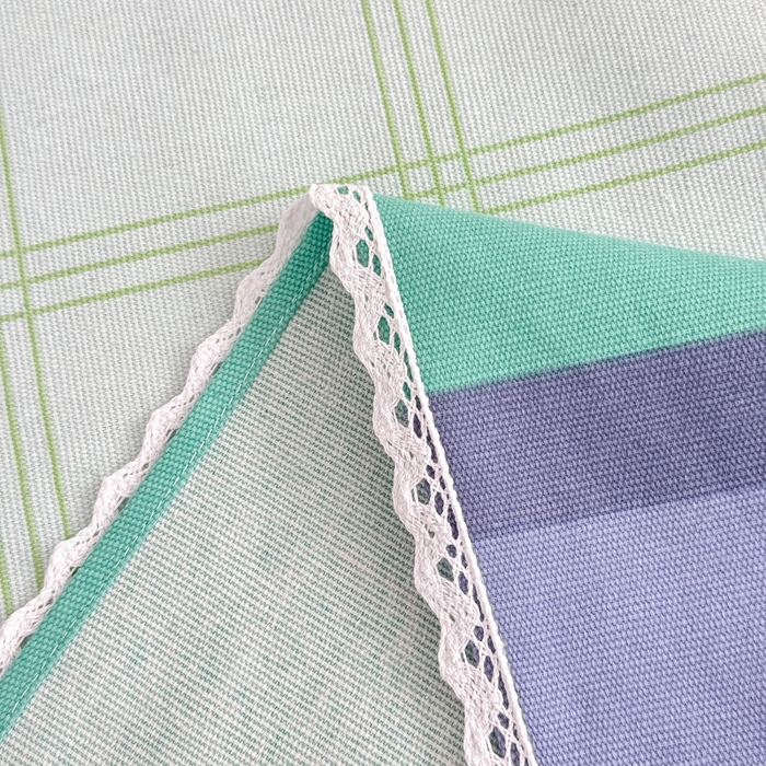 91家纺网 家纺一手货源 找家纺 仟网汇 2026新款老粗布蕾丝花边凉席席子三件套（无纺布手提包装） 英伦