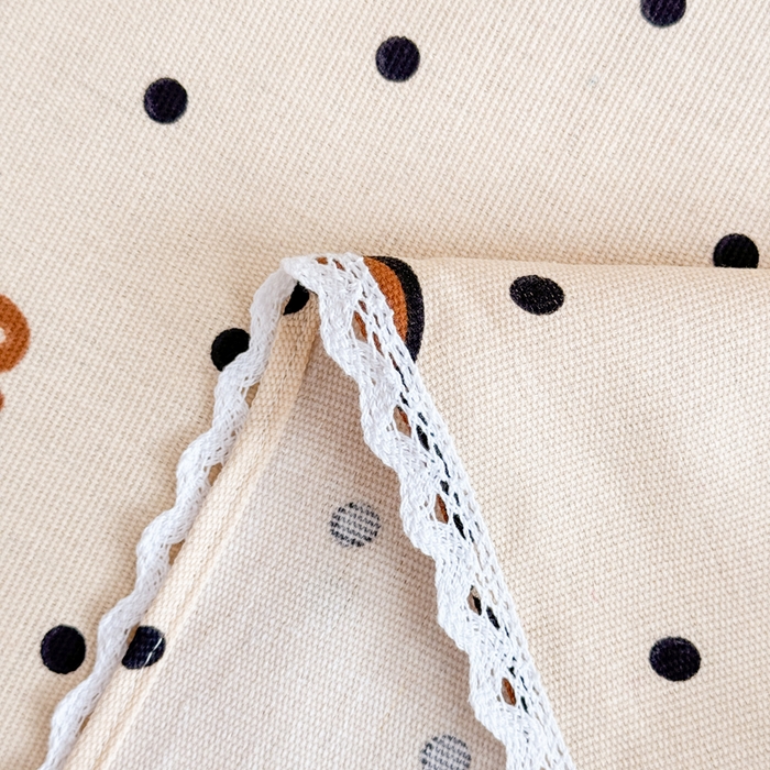 91家纺网 家纺一手货源 找家纺 仟网汇 2026新款老粗布蕾丝花边凉席席子三件套（无纺布手提包装） 波点萌熊