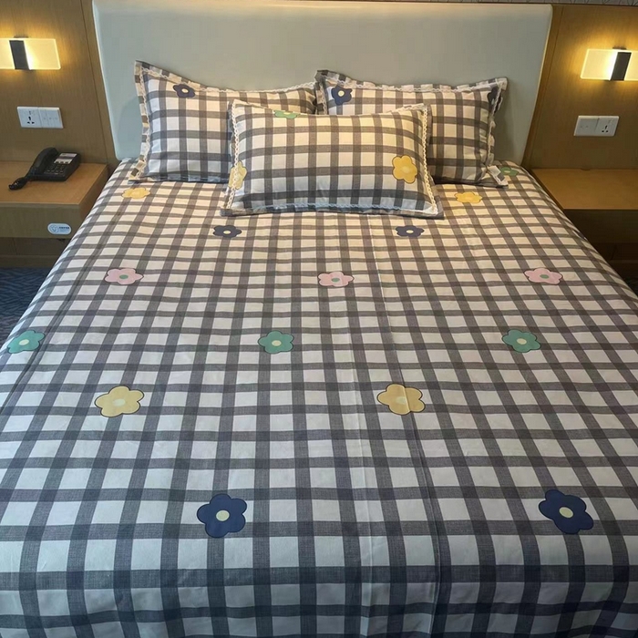 91家纺网 家纺一手货源 找家纺 仟网汇 2026新款老粗布蕾丝花边凉席席子三件套（无纺布手提包装） 幽香