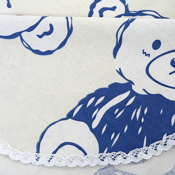 91家纺网 家纺一手货源 找家纺 仟网汇 2026新款老粗布蕾丝花边凉席席子三件套（无纺布手提包装） 泰迪熊