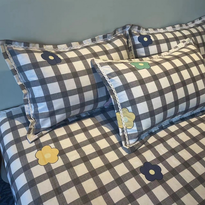 91家纺网 家纺一手货源 找家纺 仟网汇 2026新款老粗布蕾丝花边凉席席子三件套（无纺布手提包装） 幽香