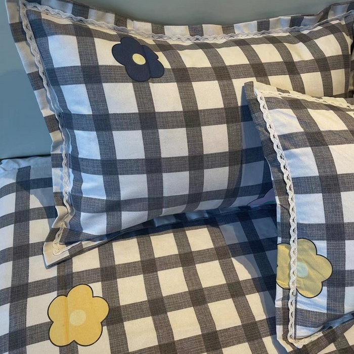 91家纺网 家纺一手货源 找家纺 仟网汇 2026新款老粗布蕾丝花边凉席席子三件套（无纺布手提包装） 幽香