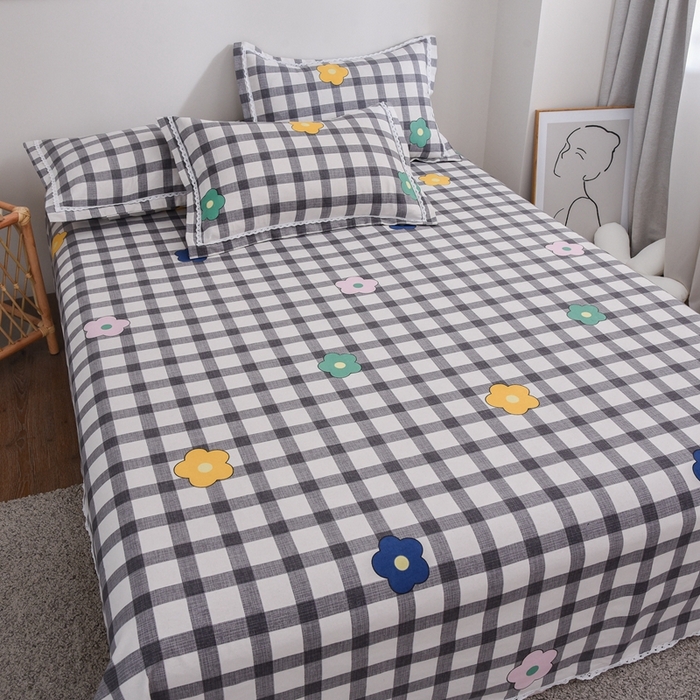 91家纺网 家纺一手货源 找家纺 仟网汇 2026新款老粗布蕾丝花边凉席席子三件套（无纺布手提包装） 幽香