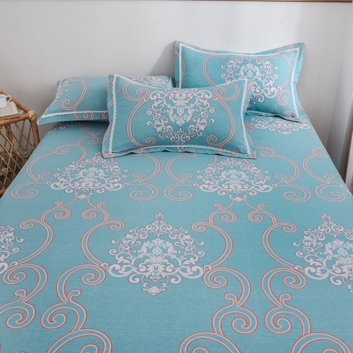 91家纺网 家纺一手货源 找家纺 仟网汇 2026新款老粗布蕾丝花边凉席席子三件套（无纺布手提包装） 欧式花