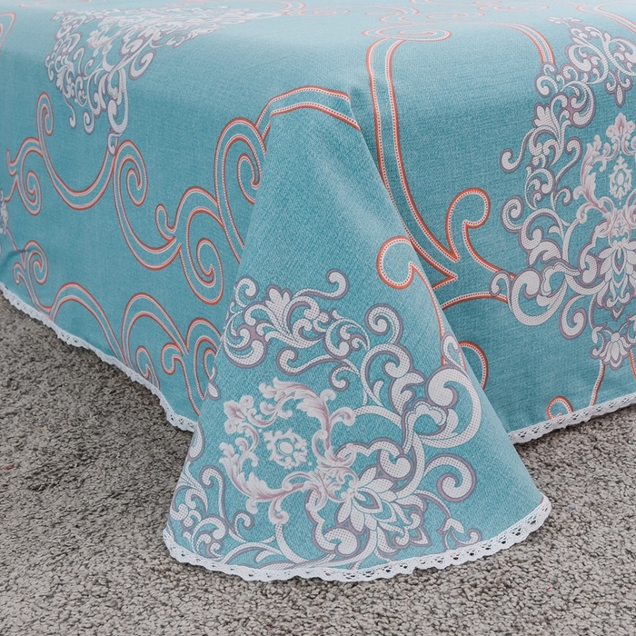 91家纺网 家纺一手货源 找家纺 仟网汇 2026新款老粗布蕾丝花边凉席席子三件套（无纺布手提包装） 欧式花