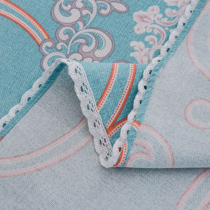 91家纺网 家纺一手货源 找家纺 仟网汇 2026新款老粗布蕾丝花边凉席席子三件套（无纺布手提包装） 欧式花