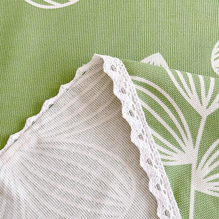 91家纺网 家纺一手货源 找家纺 仟网汇 2026新款老粗布蕾丝花边凉席席子三件套（无纺布手提包装） 绿色大花