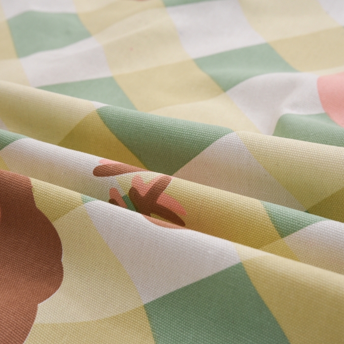 91家纺网 家纺一手货源 找家纺 仟网汇 2026新款老粗布蕾丝花边凉席席子三件套（无纺布手提包装） 彩虹熊