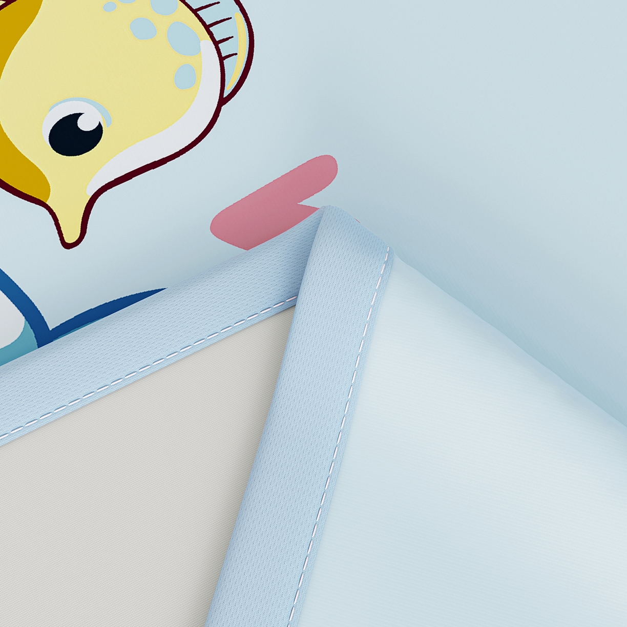 91家纺网 家纺一手货源 找家纺 奇丝雅 2026A类数码印花大版卡通冰丝凉席双人席可机洗学生宿舍空调软席三件套三明治网底 海豚奇遇