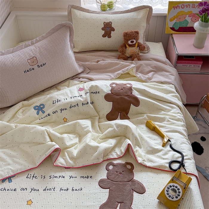 91家纺网 家纺一手货源 找家纺 （总）暖生活 2026新款工艺款全棉水洗棉夏被四件套夏凉被空调被