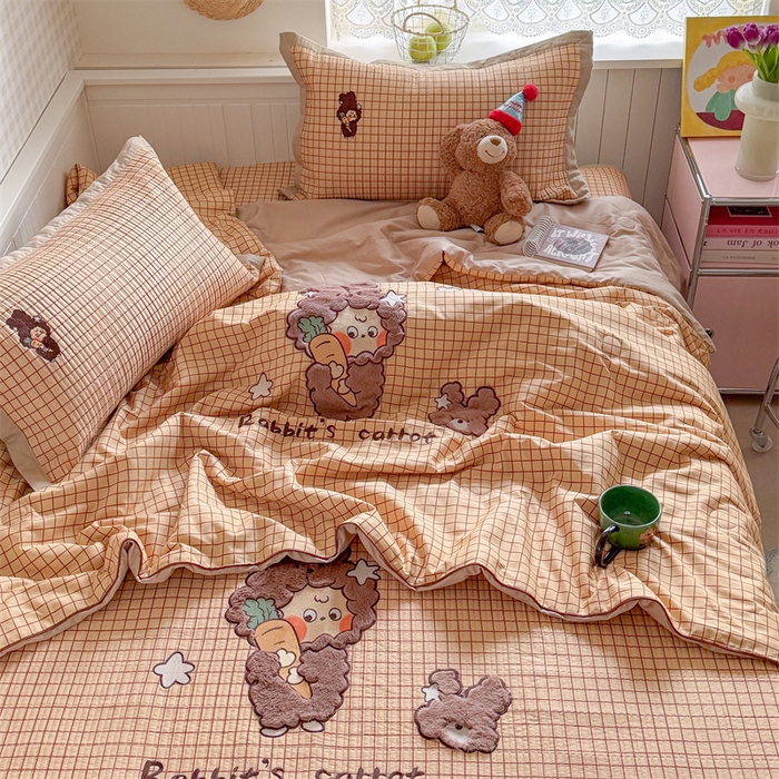 91家纺网 家纺一手货源 找家纺 （总）暖生活 2026新款工艺款全棉水洗棉夏被四件套夏凉被空调被