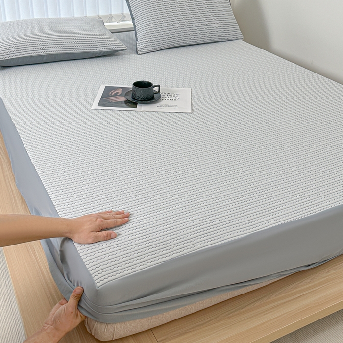 91家纺网 家纺一手货源 找家纺 （总）柏薇 2026新款A类三层纱夹棉床笠