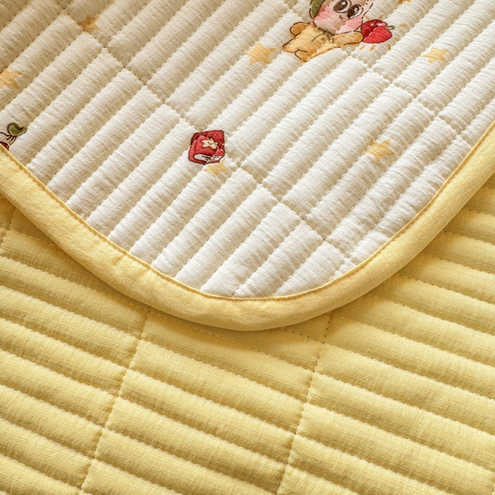 91家纺网 家纺一手货源 找家纺 （总）晓时候 2026新款双层纱印花单床盖床盖单件单品床盖