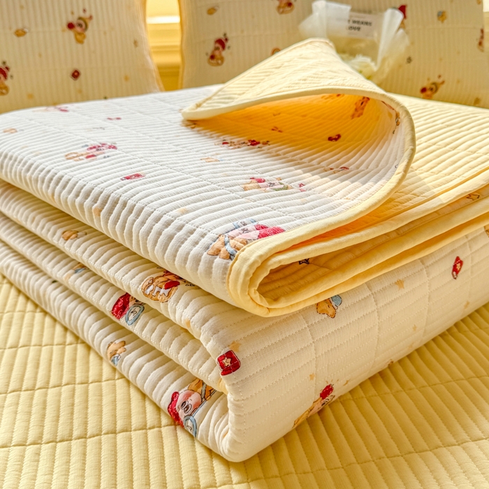 91家纺网 家纺一手货源 找家纺 （总）晓时候 2026新款双层纱印花单床盖床盖单件单品床盖