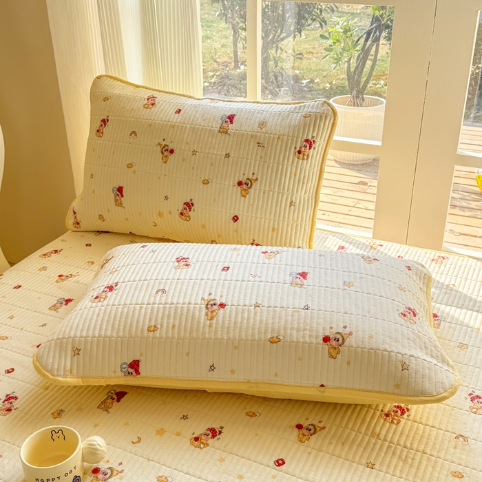 91家纺网 家纺一手货源 找家纺 （总）晓时候 2026新款双层纱印花单床盖床盖单件单品床盖