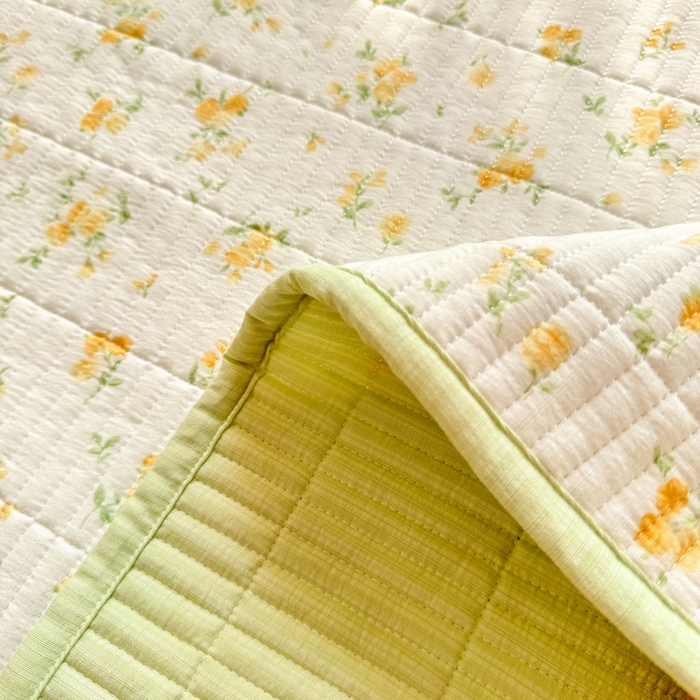 91家纺网 家纺一手货源 找家纺 晓时候 2026新款双层纱印花单床盖床盖单件单品床盖 安然入夏