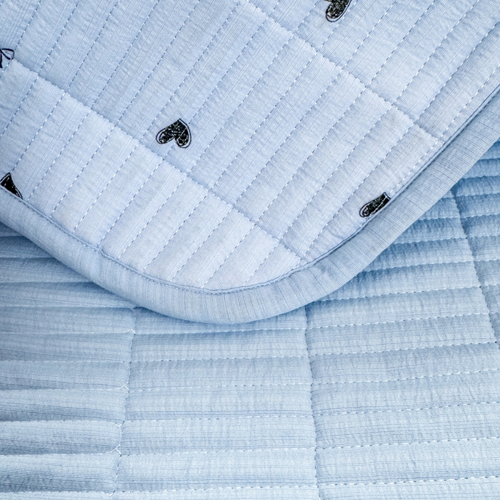 91家纺网 家纺一手货源 找家纺 晓时候 2026新款双层纱印花单床盖床盖单件单品床盖 小确幸