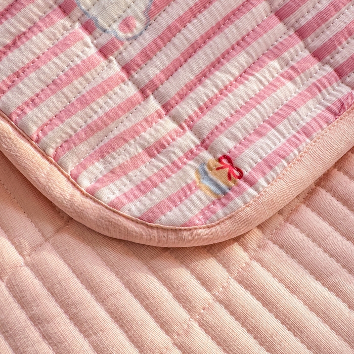 91家纺网 家纺一手货源 找家纺 晓时候 2026新款双层纱印花单床盖床盖单件单品床盖 甜甜西高地