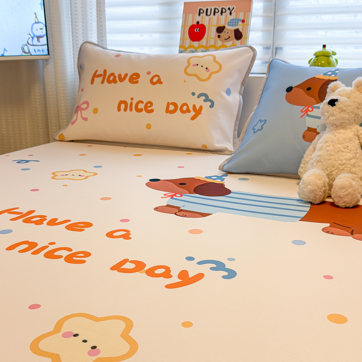 91家纺网 家纺一手货源 找家纺 （总）懒猫家纺 2026新款大版卡通凉感冰丝床笠款凉席席子