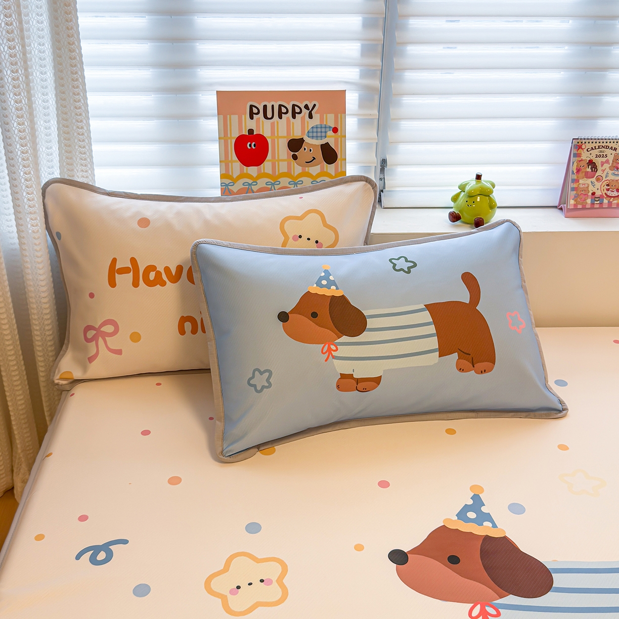 91家纺网 家纺一手货源 找家纺 懒猫家纺 2026新款大版卡通凉感冰丝床笠款凉席席子 床笠席-彩豆旺柴