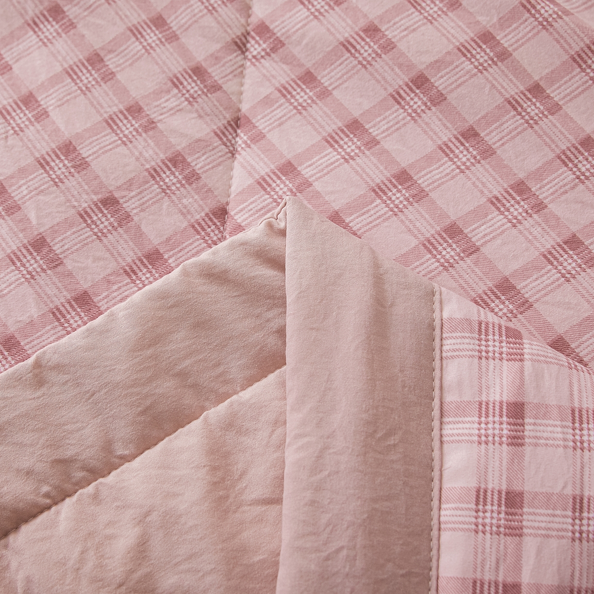 91家纺网 家纺一手货源 找家纺 寐眠 2026新款A类水洗棉棉花夏凉空调被 粉雾小格