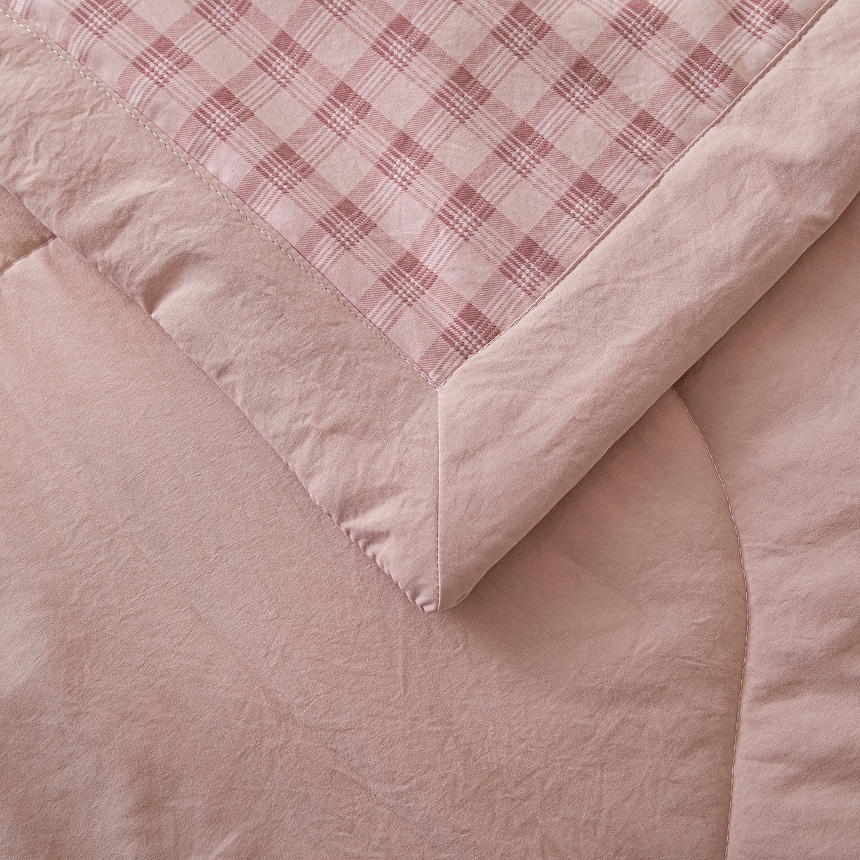 91家纺网 家纺一手货源 找家纺 寐眠 2026新款A类水洗棉棉花夏凉空调被 粉雾小格