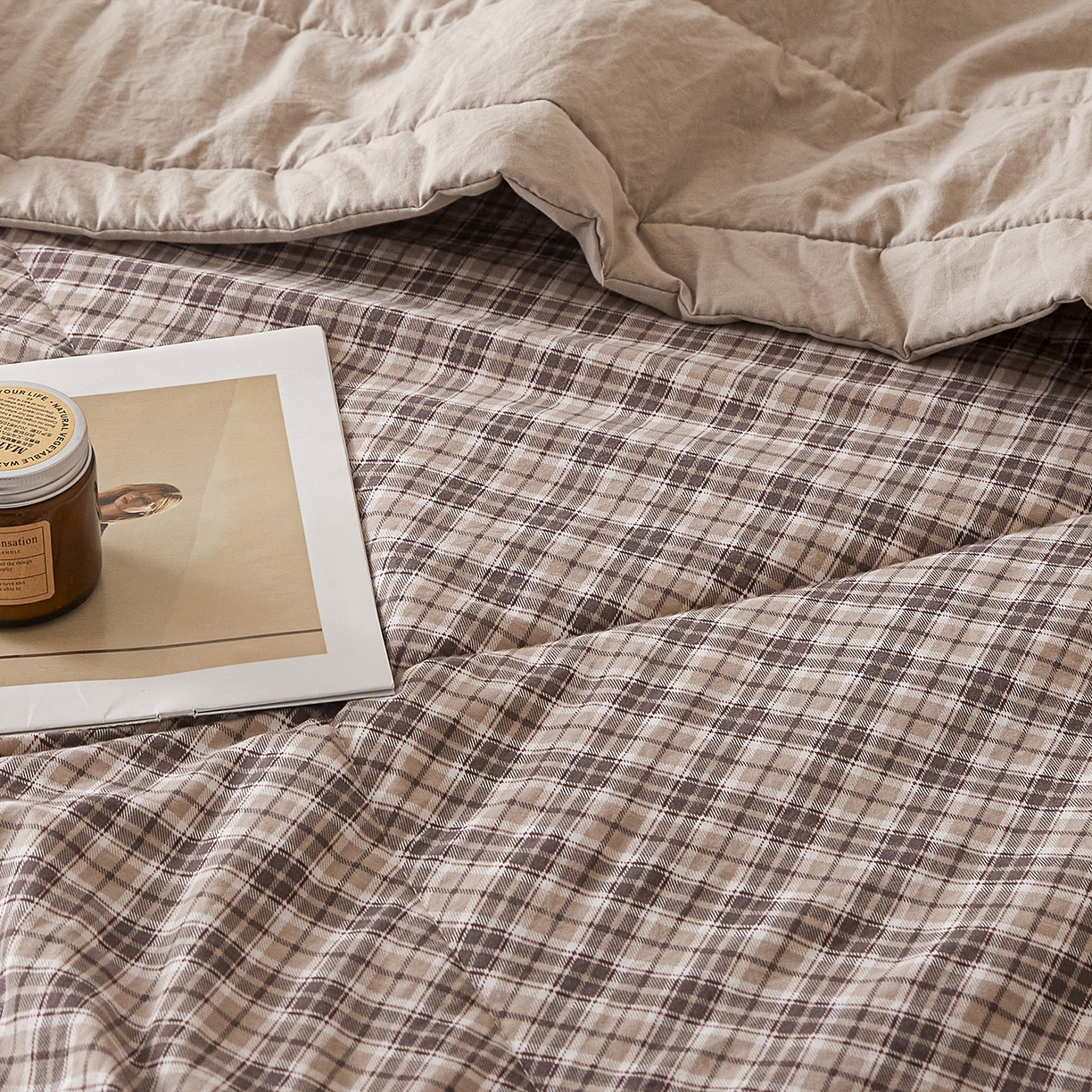 91家纺网 家纺一手货源 找家纺 寐眠 2026新款A类水洗棉棉花夏凉空调被 芋泥奶咖