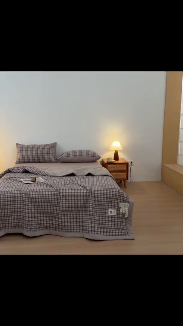 91家纺网 家纺一手货源 找家纺 寐眠 2026新款A类水洗棉棉花夏凉空调被 芋泥奶咖