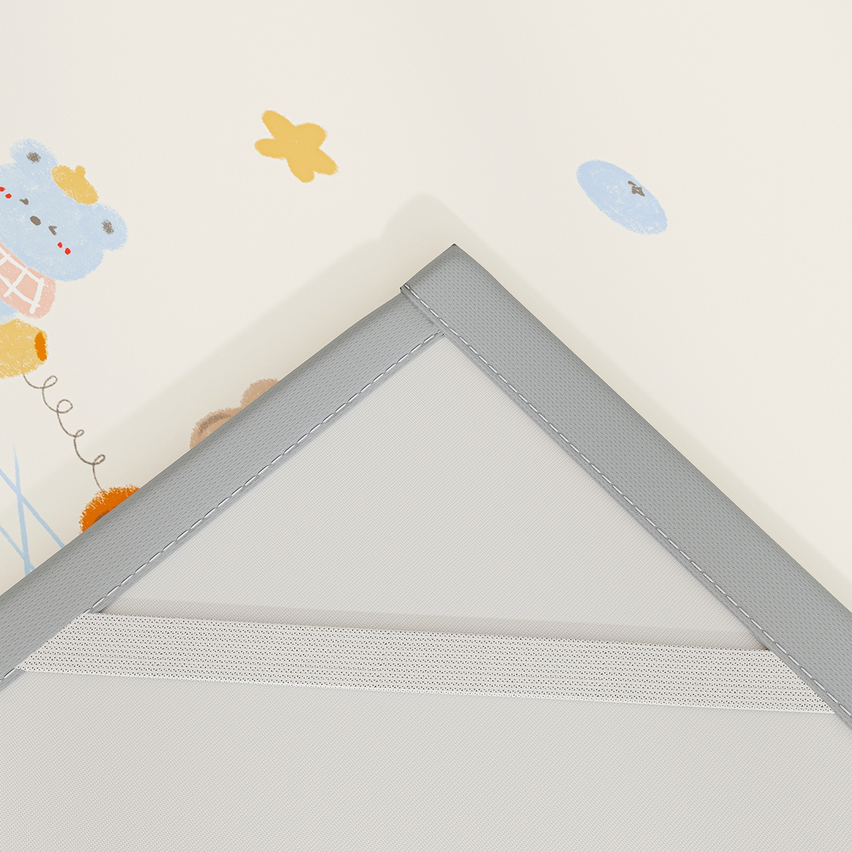 91家纺网 家纺一手货源 找家纺 奇丝雅 2026A类数码印花大版卡通冰丝凉席双人席可机洗学生宿舍空调软席三件套三明治网底 萌宝小火车